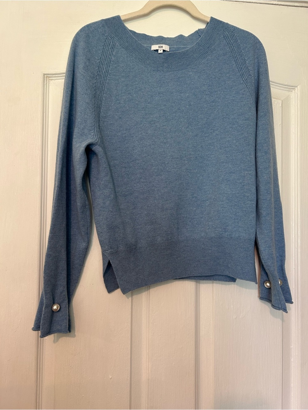 SOH sweater/ pullover with pearl in cuffs wool cashmere blend - Picture 7 of 12